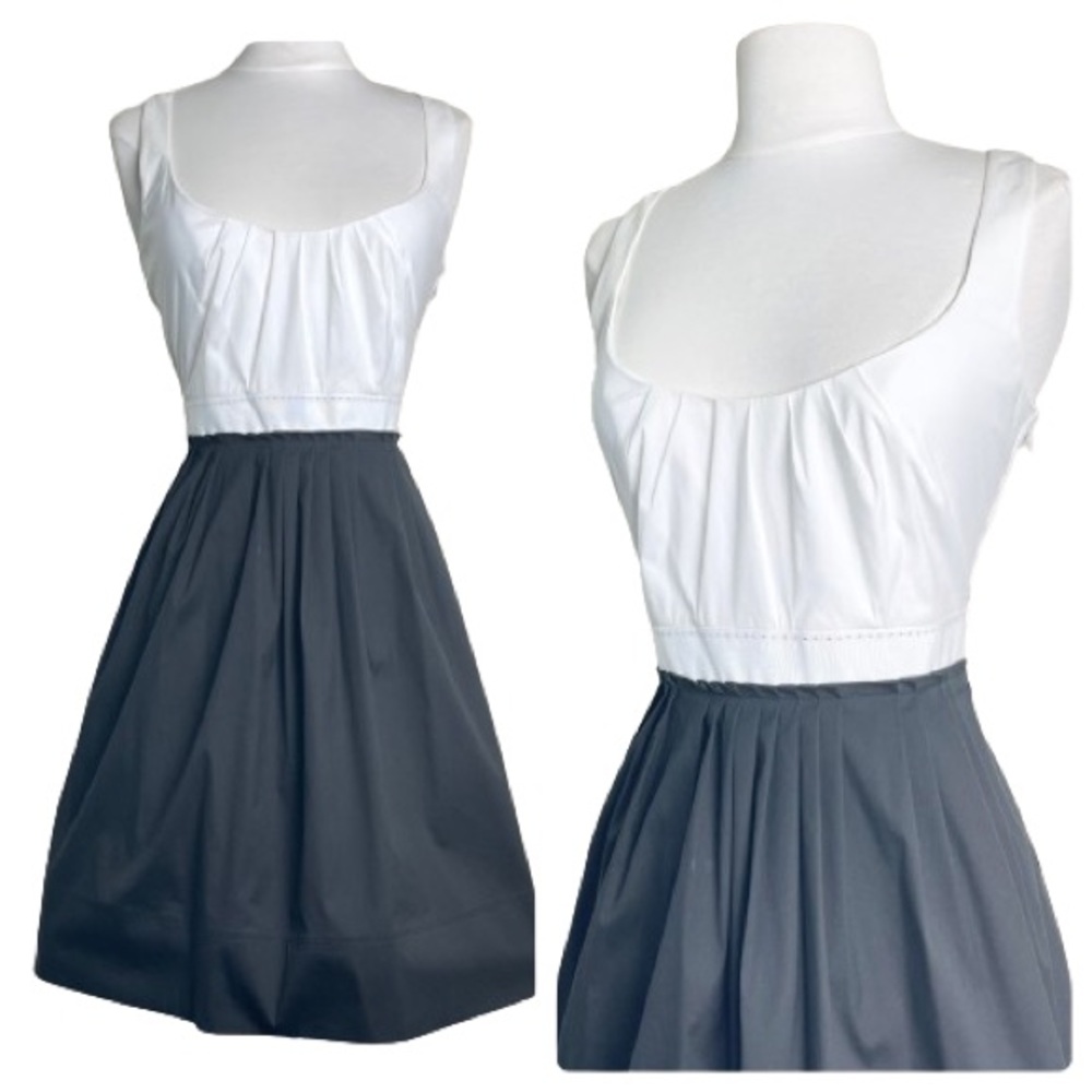 NWT Elie Tahari ‘Bella’ Dress | Sleeveless Fit & Flare | White & Black | Size 4